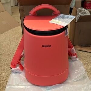 NEW Corkcicle Eola bucket backpack cooler in coral color